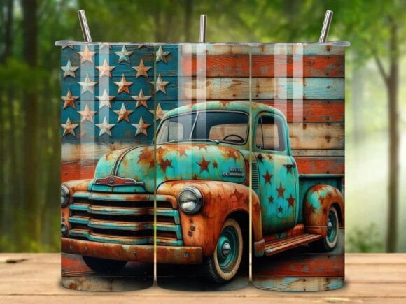 Download Rusty Vintage Americana Tumbler Wrap V.1 - Wrap Collection