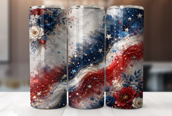 Download USA Floral Americana 20oz Tumbler Wrap - Wrap Collection