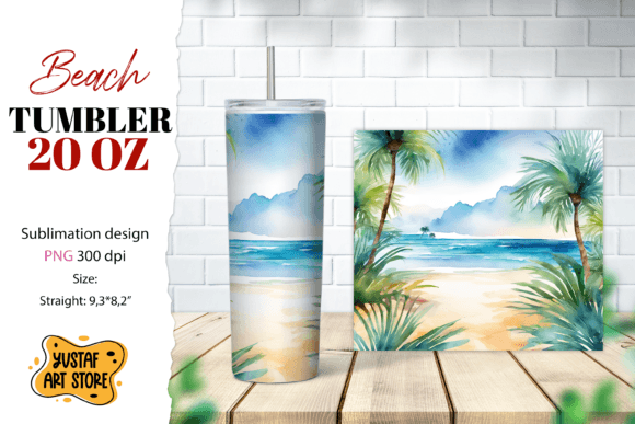 Download Beach Tumbler Wrap. Summer Tumbler Subli - Wrap Collection