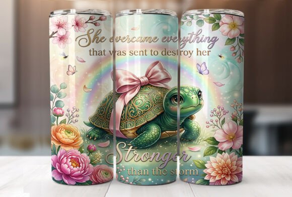 Download Floral Turtle Quote 20oz Tumbler Wrap - Wrap Collection