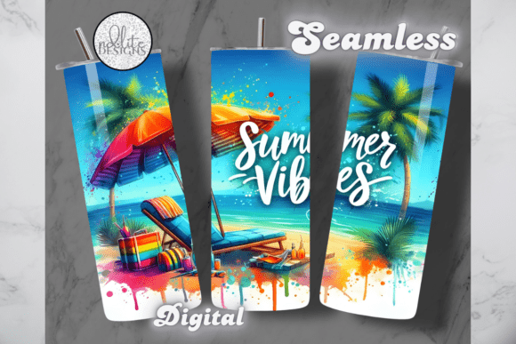 Download Summer Vibes Beach Tumbler Wrap - Wrap Collection