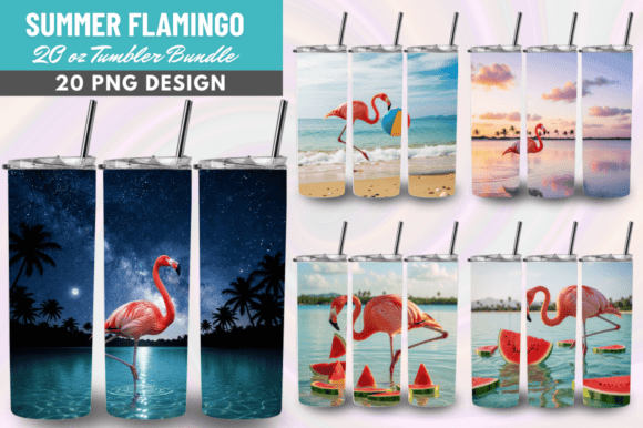 Download Summer Flamingo 20oz Tumbler Wrap Design - Wrap Collection