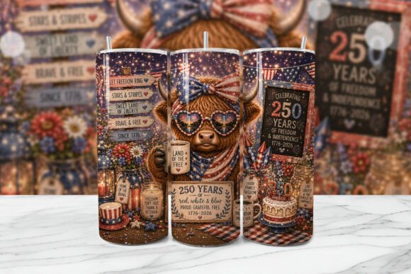 Download Patriotic Highland Cow Tumbler PNG - Highland cow tumbler Collection