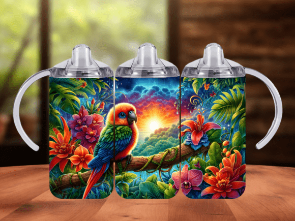Download Tropical Parrot Bird 12oz Tumbler Wrap - Wrap Collection