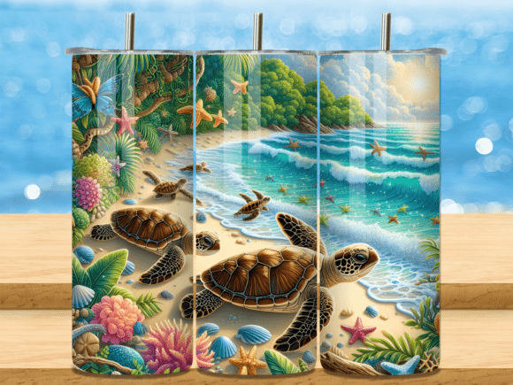 Download Sea Turtles Hatching Ocean Tumbler Wrap - Wrap Collection