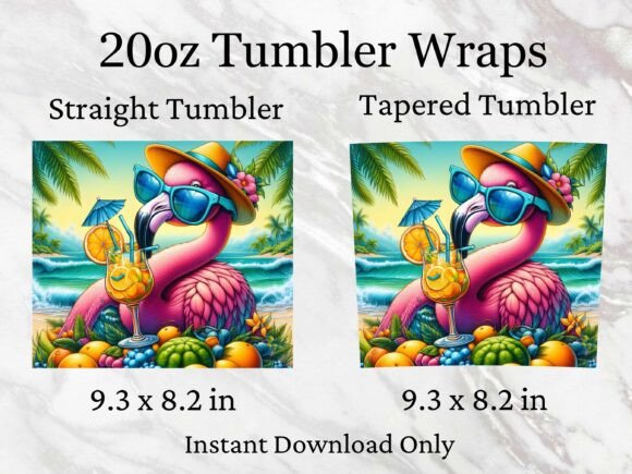 Download Tropical Drink Flamingo Tumbler Wrap PNG - Wrap Collection