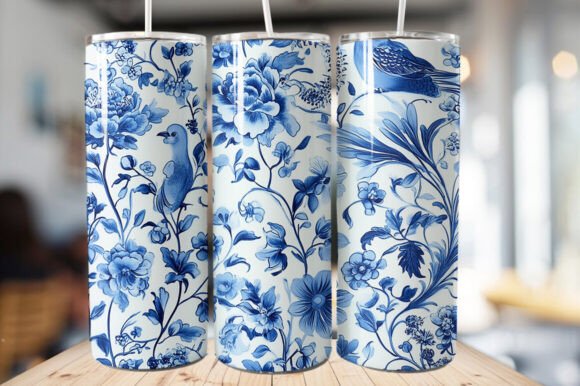 Download Vintage Bird &amp; Flowers Tumbler Wrap - Wrap Collection