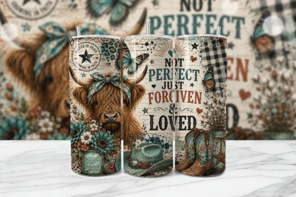 Download Forgiven Loved Highland Cow Tumbler Wrap - Wrap Collection