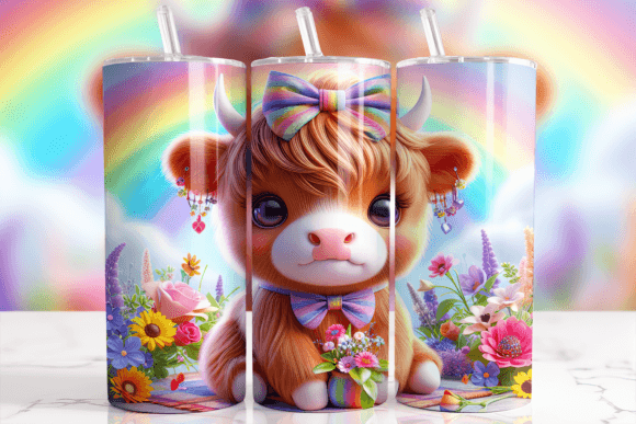 Download Gorgeous Rainbow Baby Highland Cow Wrap - Wrap Collection