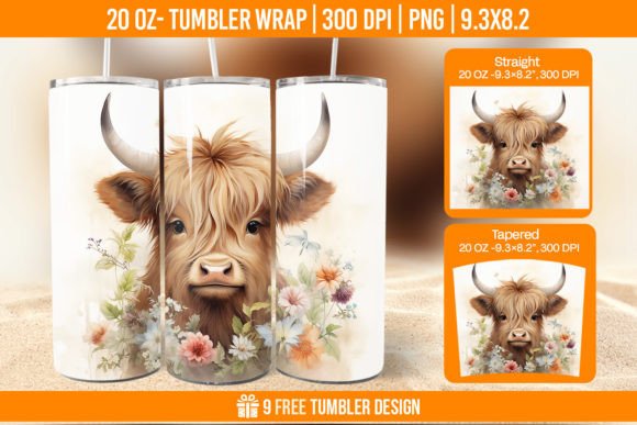Download 3D Highland Cow Tumbler Designs, - Highland cow tumbler Collection