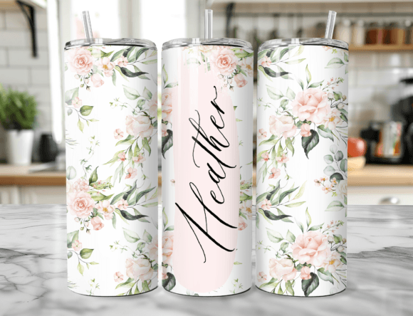 Download Add Name Seamless Floral Tumbler Wrap - Wrap Collection