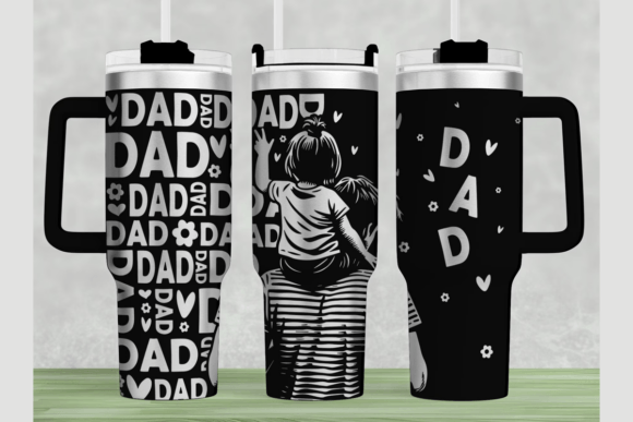Download Dad Father 40oz Laser Tumbler Wrap SVG - Wrap Collection