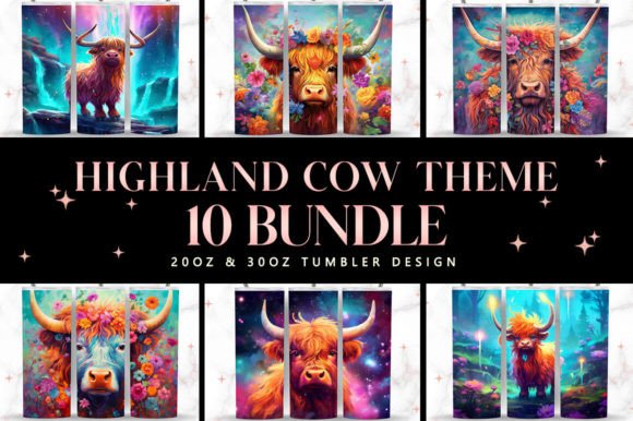 Download 20oz Skinny Highland Cow Tumbler Bundle - Highland cow tumbler Collection