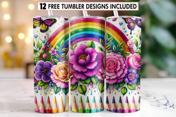 Download Glitter Pencil Teacher Tumbler Wrap - Wrap Collection