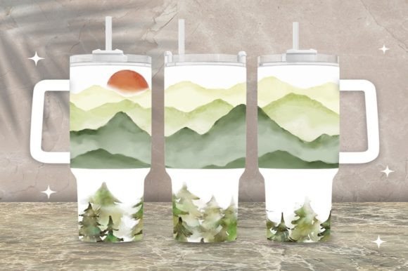 Download Greenery 40 Oz Tumbler Wrap Png - Wrap Collection