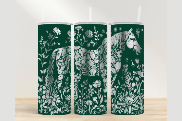 Download Horse Floral 20oz Laser Tumbler Wrap SVG - Wrap Collection