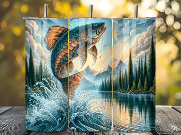Download Scenic Mountain Trout Lake Tumbler Wrap - Wrap Collection