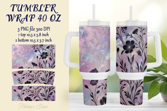Download Floral Lilac Pearl Tumbler Wrap 40 Oz - Wrap Collection