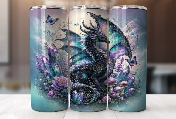 Download Fantasy Crystal Dragon 20oz Tumbler Wrap - Wrap Collection