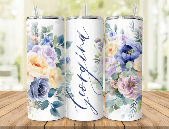 Download Blue Bouquet Name Tumbler Wrap - Wrap Collection