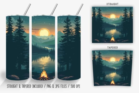 Download Campfire on the Lake Tumbler Wrap - Wrap Collection