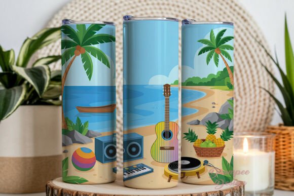 Download Tropical Beach Party 20oz Tumbler Wrap - Wrap Collection