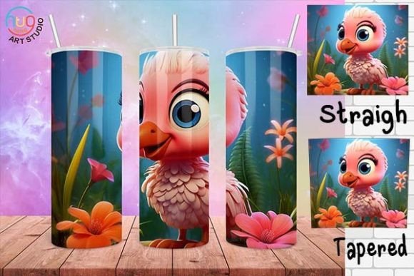 Download Cute Flamingo Cartoon Tumbler Wrap - Wrap Collection