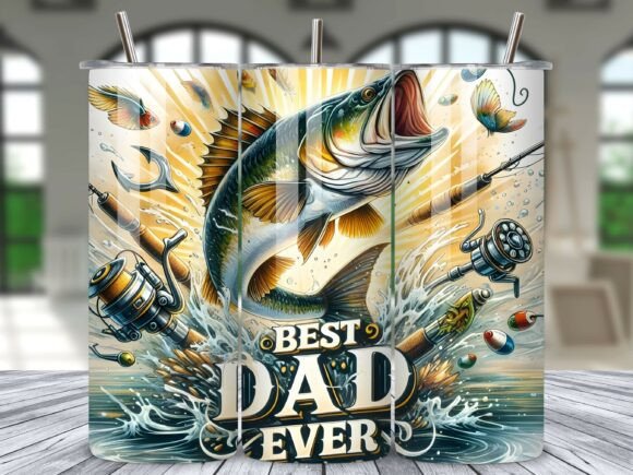 Download Best Dad Ever Fishing Tumbler Wrap PNG - Wrap Collection