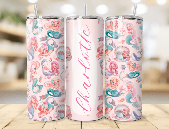 Download Seamless Mermaid Name Tumbler Wrap - Wrap Collection