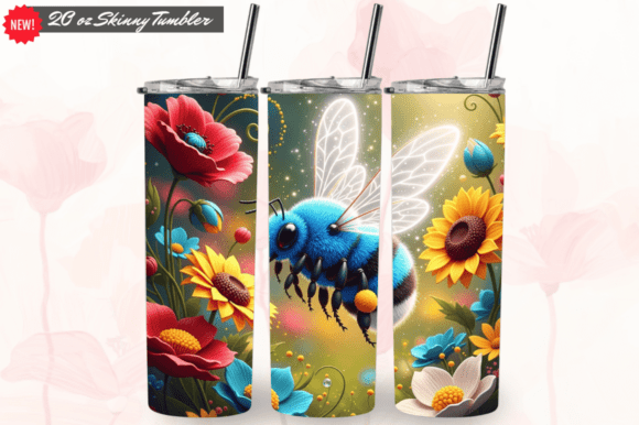 Download 3D Patriotic Bee Straight Tumbler Wraps - Wrap Collection