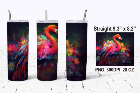 Download Colorful Flamingo Tumbler Wrap PNG - Wrap Collection