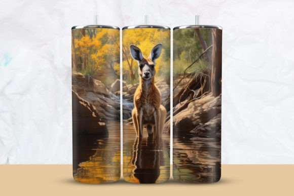 Download Kangaroo on Lake Tumbler Wrap - Wrap Collection