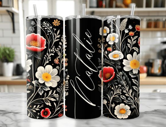 Download Floral Art Seamless Name Tumbler Wrap - Wrap Collection