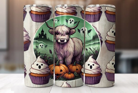 Download 20oz Highland Cow Cupcake Tumbler Wrap - Wrap Collection