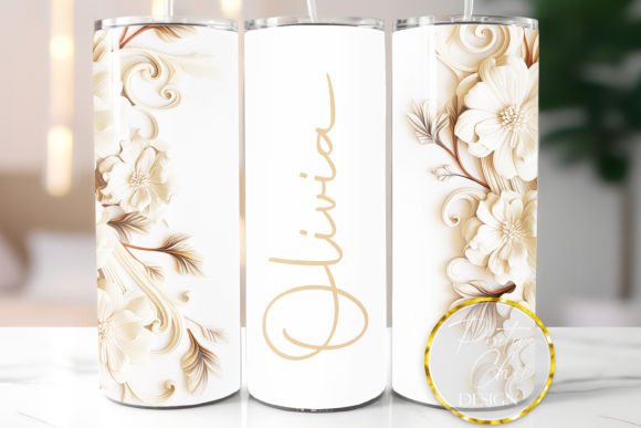 Download Custom Name Tumbler Wrap Floral Design - Wrap Collection