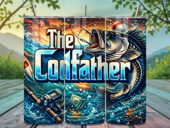 Download The Codfather Funny Fishing Tumbler Wrap - Wrap Collection