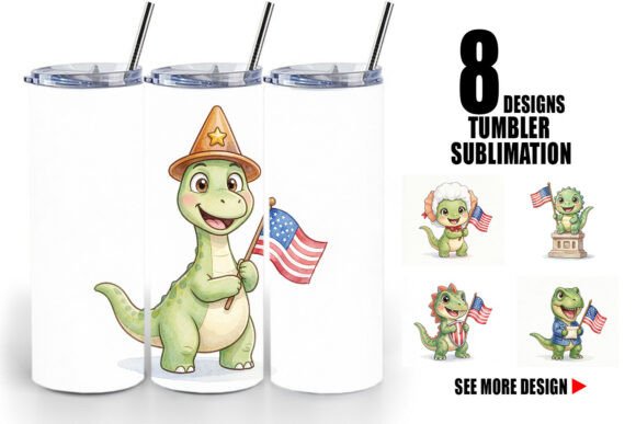 Download Chibi Founding Father Dino Tumbler Wrap - Wrap Collection
