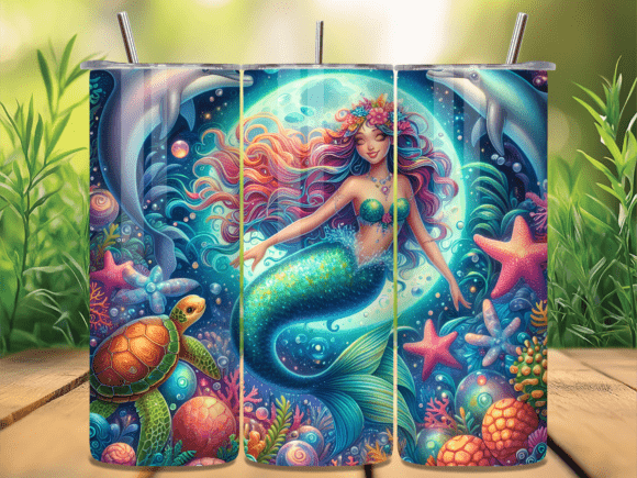 Download Tropical Mermaid Sea Turtle Tumbler Wrap - Wrap Collection
