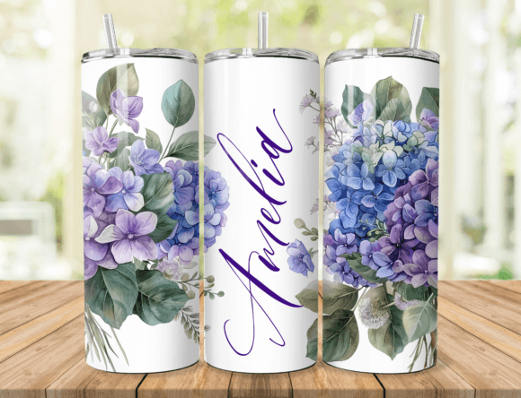 Download Hydrangea Floral Name Tumbler Wrap - Wrap Collection