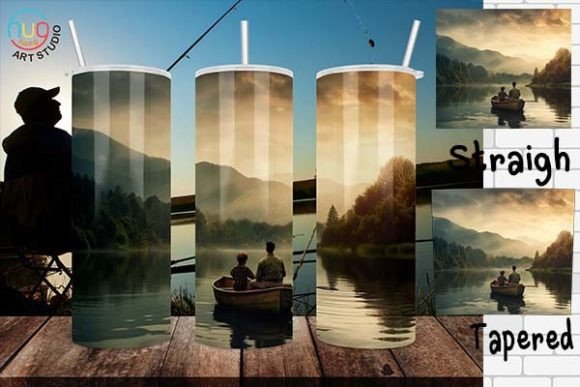 Download Father and Son Fishing Tumbler Wrap Png - Wrap Collection
