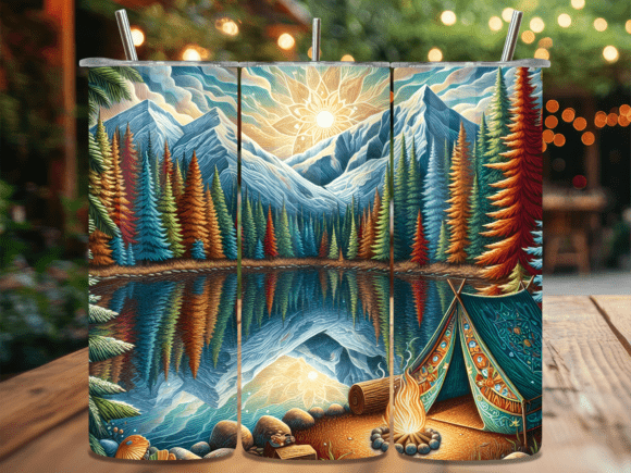 Download Autumn Mountain Mirror Lake Tumbler Wrap - Wrap Collection