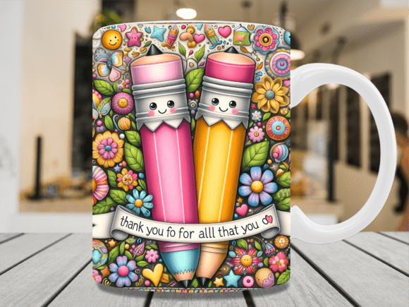 Download Thank You Teacher Pencil Mug Wrap - Wrap Collection