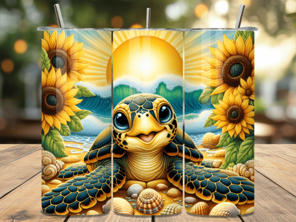 Download Summer Sun Baby Sea Turtle Tumbler Wrap - Wrap Collection