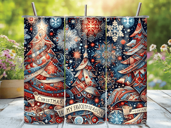 Download Christmas Americana Tree Tumbler Wrap - Wrap Collection