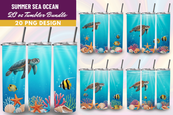 Download Summer Sea Ocean Tumbler Wrap PNG Bundle - Wrap Collection