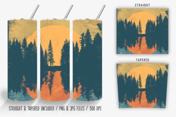 Download Sunset Forest by the Lake Tumbler Wrap - Wrap Collection