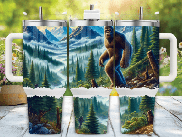 Download Bigfoot Mountain 40oz Tumbler Wrap Png - Wrap Collection