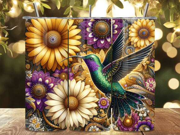 Download Colorful Bird Flower Tumbler Wrap - Wrap Collection