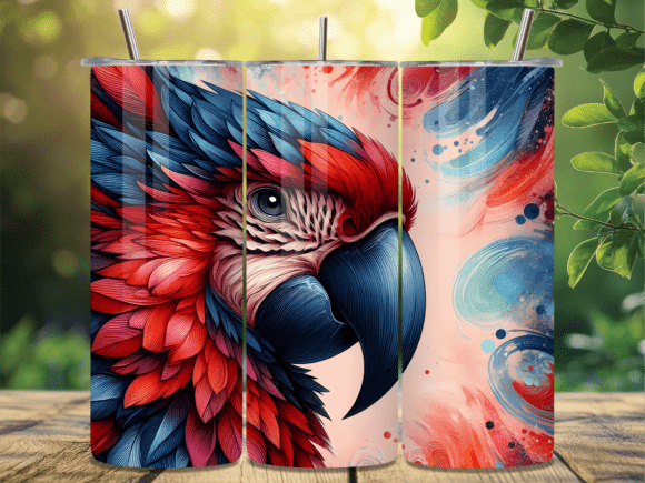 Download Red Macaw Tropical Bird Art Tumbler Wrap - Wrap Collection