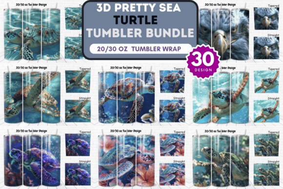 Download 3D Pretty Sea Turtle Tumbler Wrap Bundle - Wrap Collection